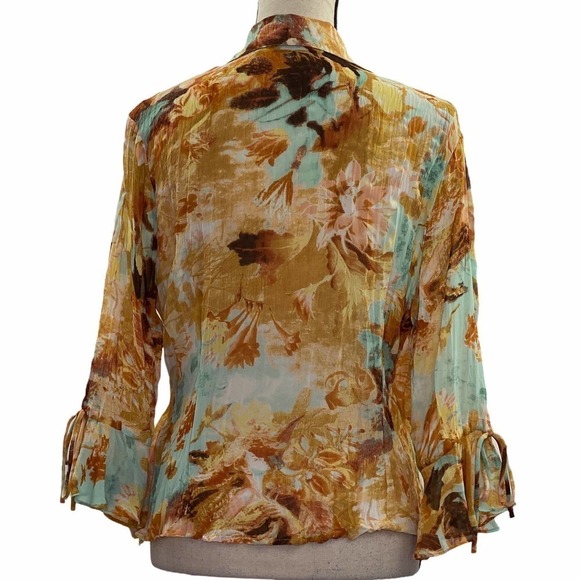 VIOLET & Claire Floral Career-wear Blouse Large - Picture 3 of 11